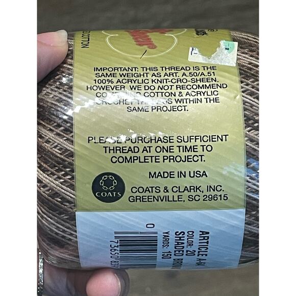 J&P Coats Knit Cro-Sheen Mercerized Cotton Shaded Browns Autumn Colors 150 Yards - Picture 3 of 6